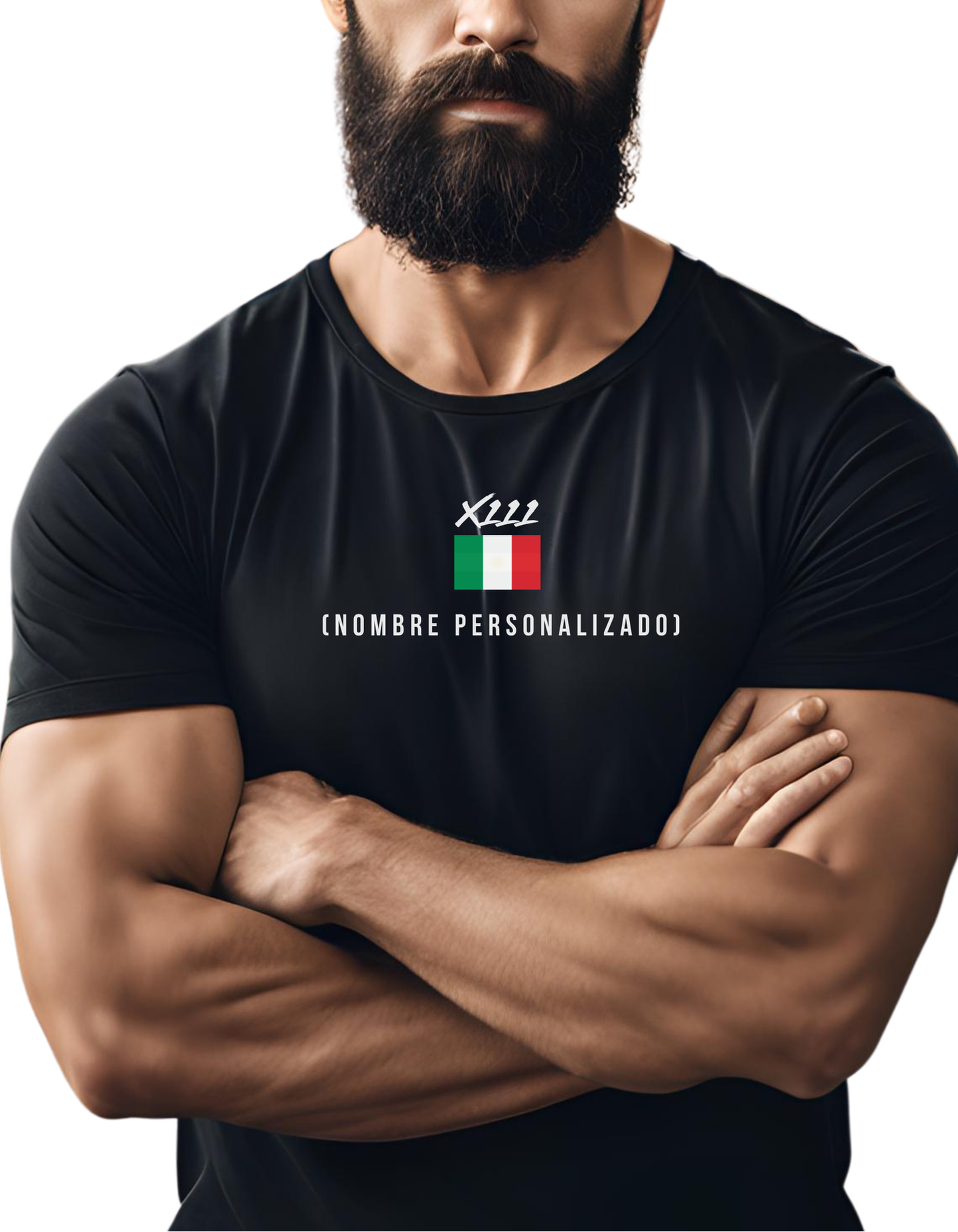 Camiseta manga corta HOMBRE pádel PERSONALIZADA NOMBRE Y BANDERA.